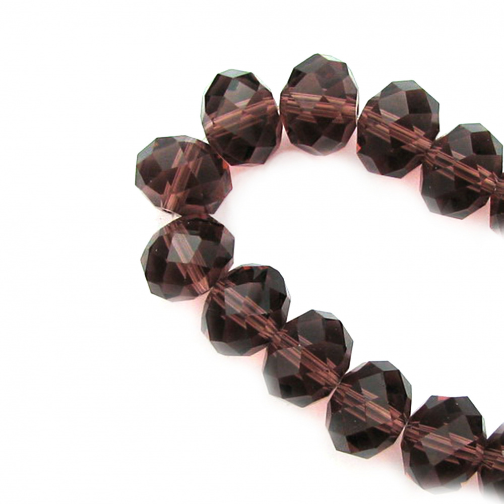Glamorous crystal  faceted beads strand for party decoratons and DIY home art projects 14x10 mm hole 1 mm transparent garnet color ~ 60 pieces