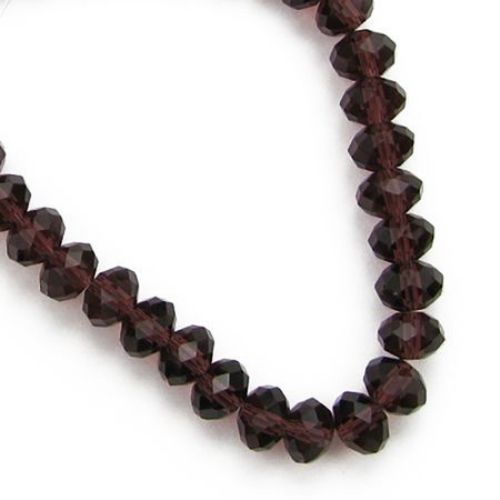 Glass Faceted Beads with Abacus Shape / 8x6 mm, Hole: 1 mm /  Clear Garnet ~ 72 pieces