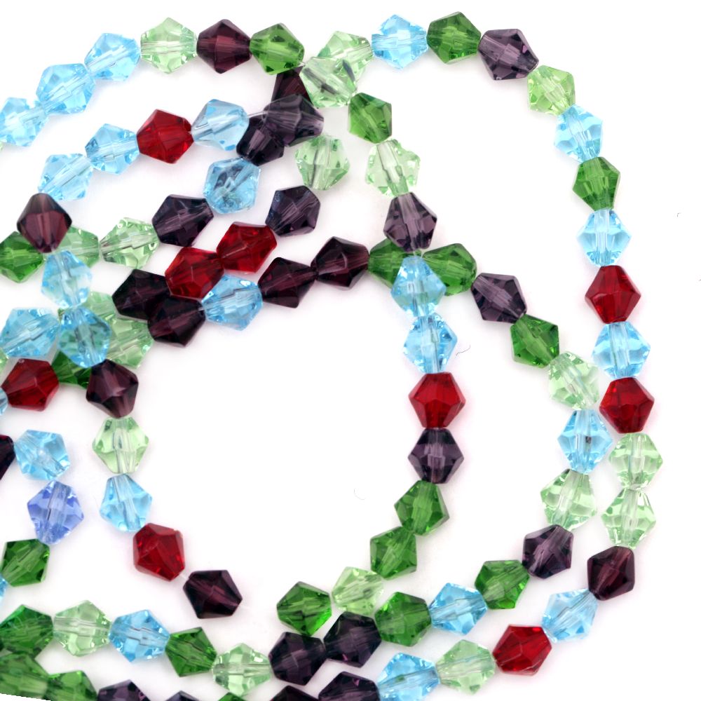 Crystal beads - faceted 6 mm- MIX