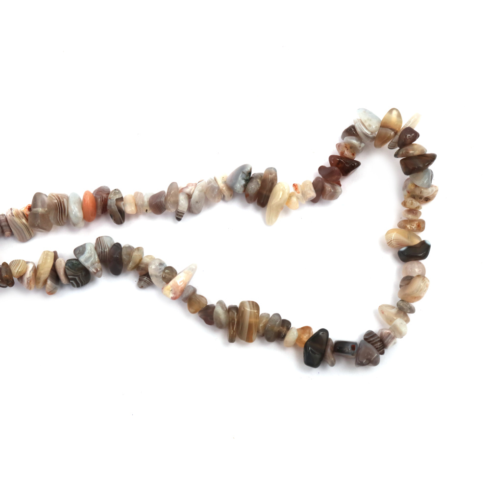 Botswana Agate Strand, Semi-Precious Stones Chips, 5-7mm, ~90cm