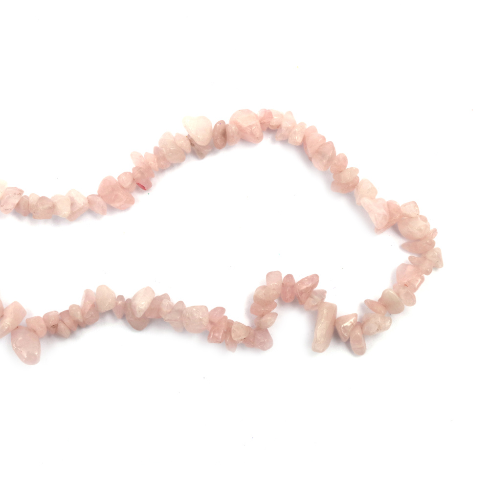 ROSE QUARTZ Grade A Strand Semi-precious Gemstone Chip Beads 5-7 mm, Length ~80 cm 
