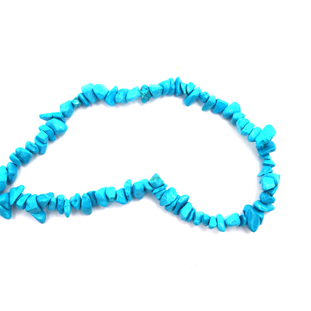 Gemstone Chips Strand, Imitation Turquoise, 5-7mm, ~80cm