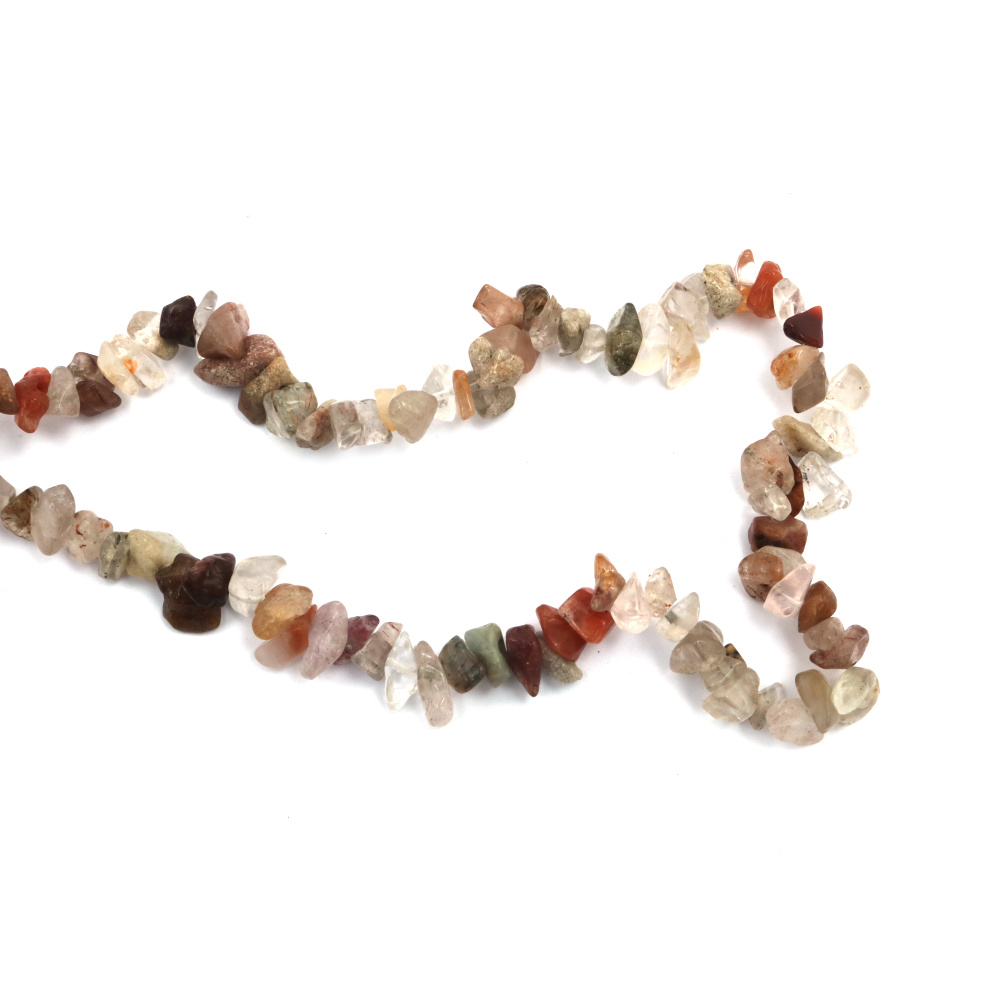 HEMATOID QUARTZ Natural Gemstone Chip Beads Strand, 5-7 mm, Length ~80 cm