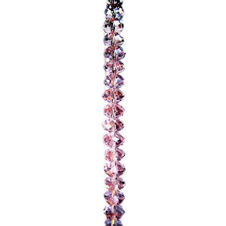 Наниз мъниста кристал 10x7 мм дупка 1 мм прозрачен розов светъл ~72 броя