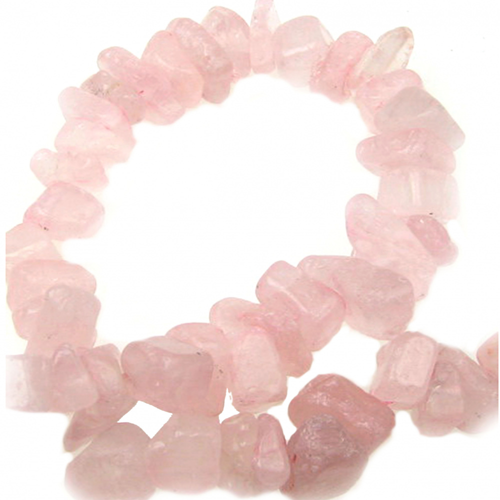 Ροζ χαλαζίας ημιπολύτιμες χάντρες τσιπς 8-12 mm ~ 90 cm