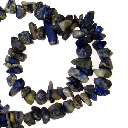 LAPIS LAZULI Natural Gemstone Chip Beads 8-12 mm on a String, Length ~90 cm