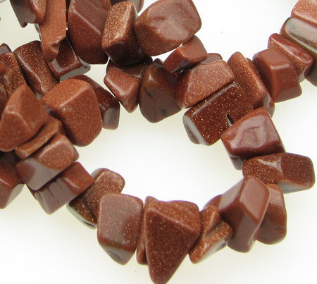 Gemstone Chip Beads Strand 8-12 mm ~ 90 cm GOLDSTONE BROWN