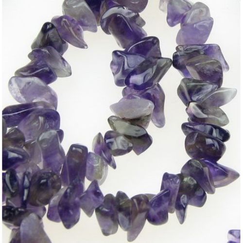 AMETHYST Natural Gemstone Chip Beads String, Bead Size 5-7 mm, Length ~80 cm