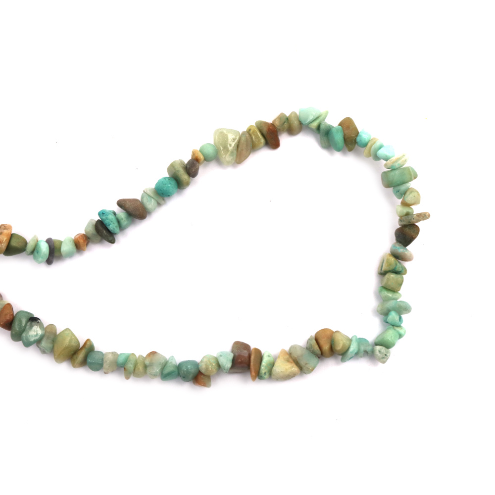 AMAZONITE Semi-precious Gemstone Chip Beads Strand, 5-7 mm, Length ~80 cm