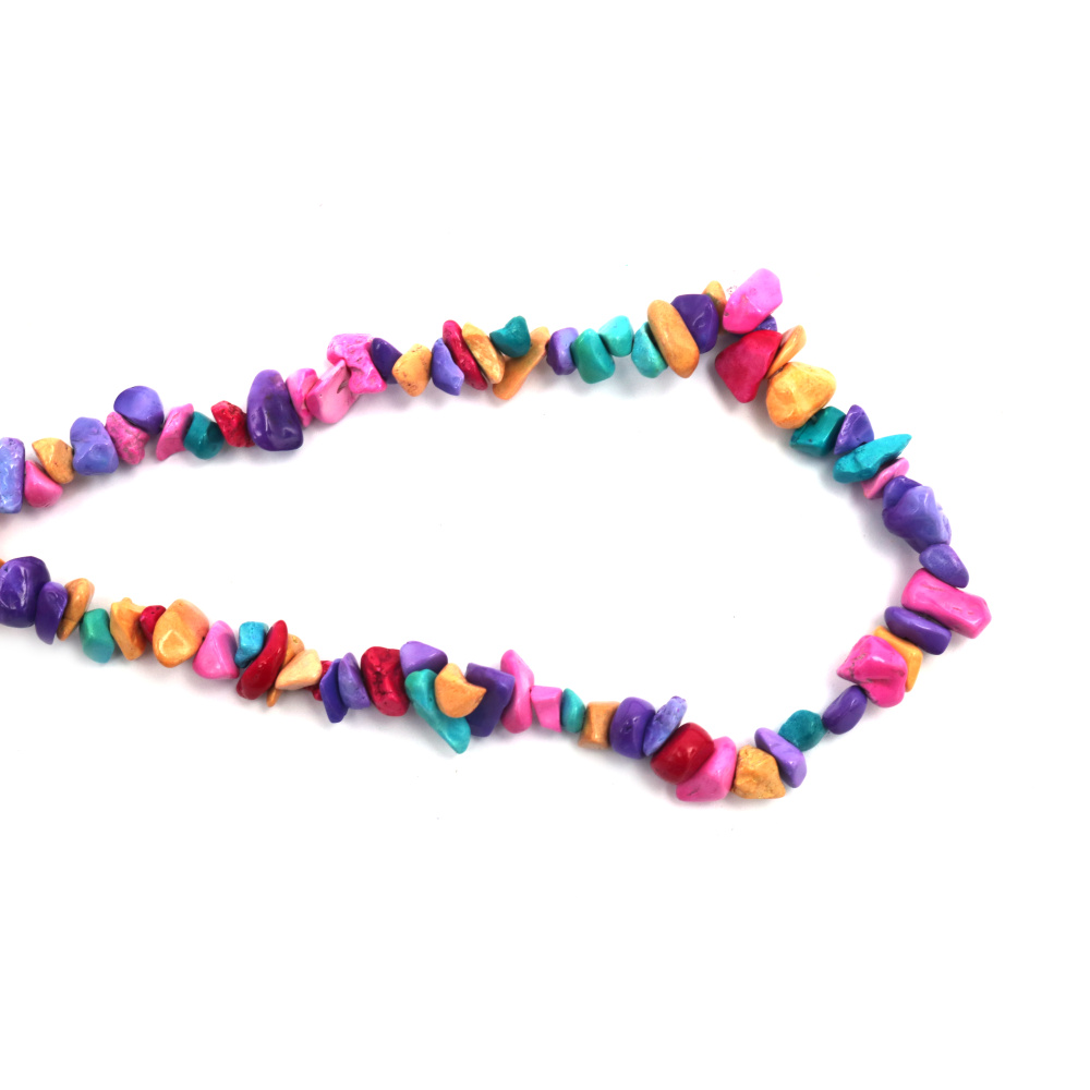 Strand of SYNTHETIC Multicolored Stone Chip Beads 5-7 mm, Length ~80 cm
