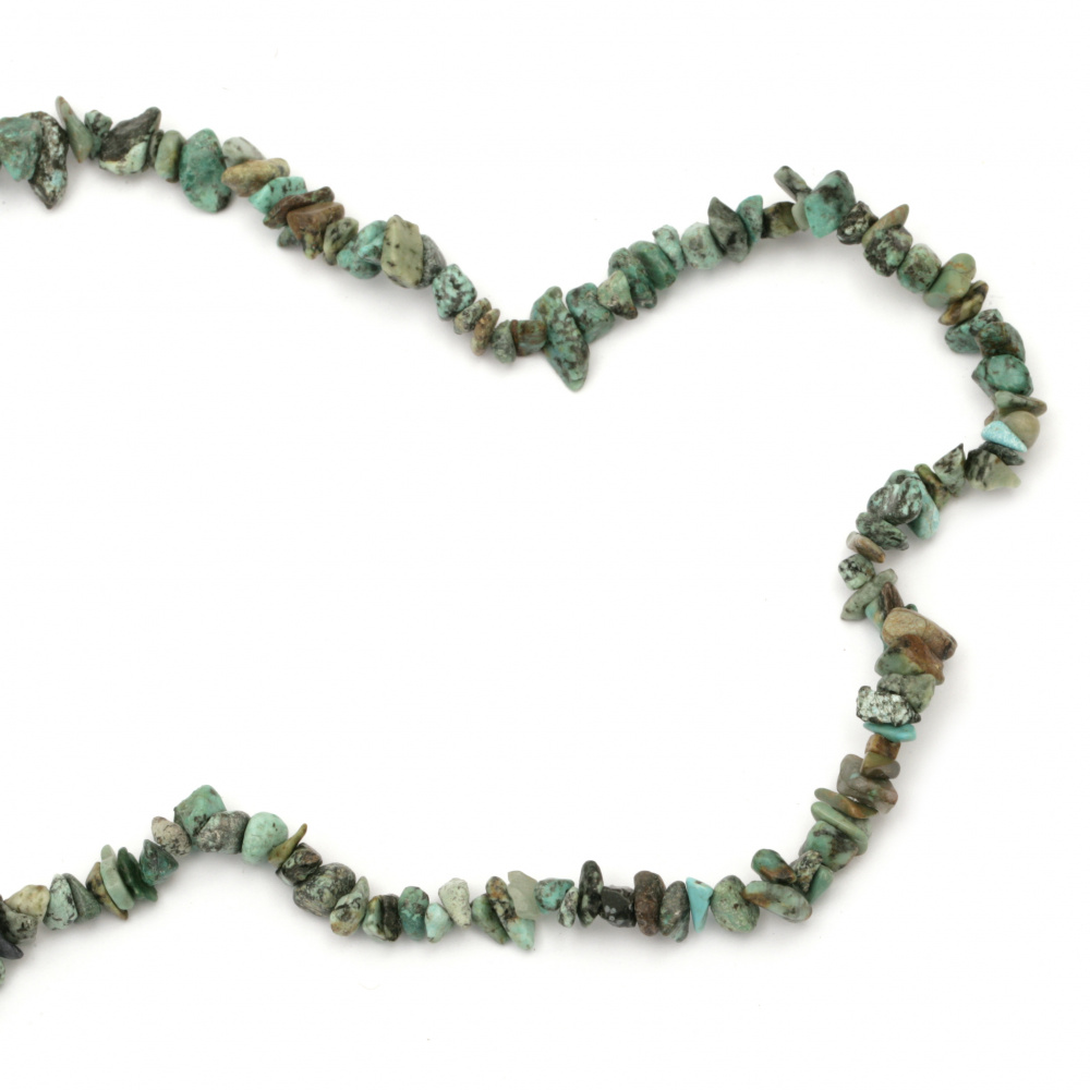 Gemstone Chip Beads Strand  5-7mm, ~ 90cm TURQUOISE GREEN