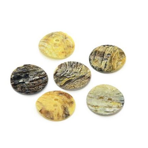 Mother-of-Pearl Button 15x1 mm hole 1.5 mm -20 pieces