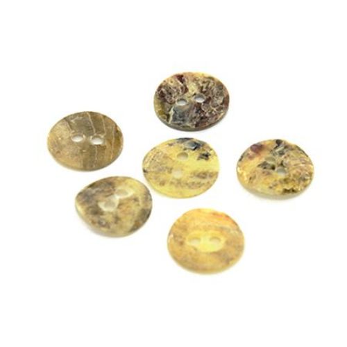 Mother-of-Pearl Button 10x1 mm hole 1 mm -20 pieces