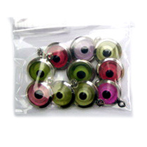 ASSORTED Glass Eye Pendant for Handmade Jewelry Art / 12 mm - 10 pieces