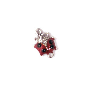 Connecting element metal ladybug 13x19 mm color silver