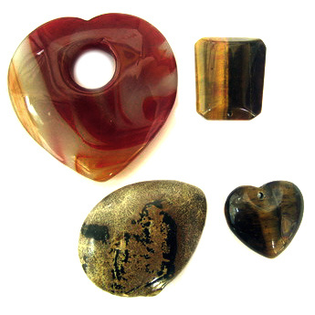 Μενταγιόν φυσική πέτρα 30-70 mm διάφορα χρώματα / σχέδια