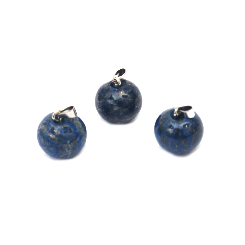  Natural Stone Pendant LAPIS LAZULI Apple 16x13 mm