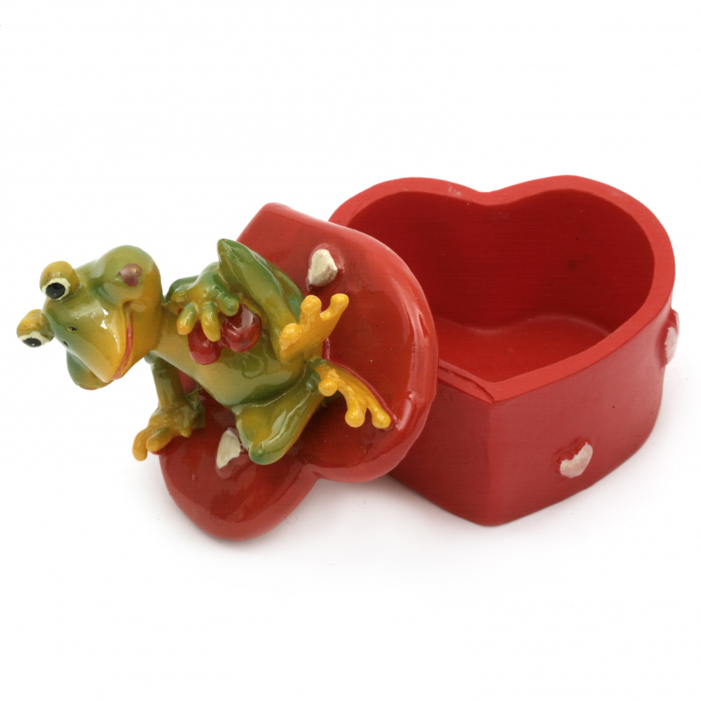 Heart Shaped Box with Frog /  90x65 mm