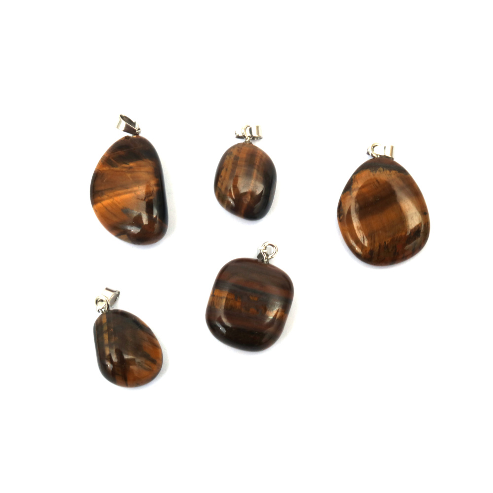 Pendant Natural Stone TIGER EYE 12~20x18~26 mm