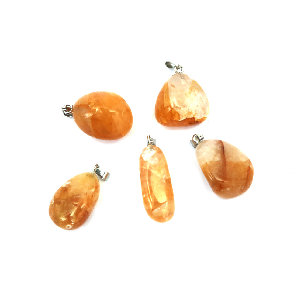 Natural Stone Pendant Citrine 12~20x~27 mm