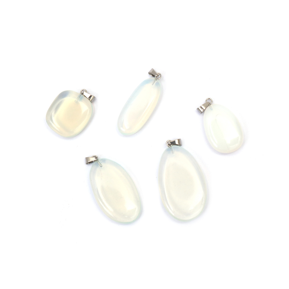 Natural Stone Pendant MOONSTONE /OPALITE/ 18~25x20~38 mm