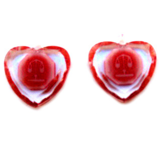 Pendant crystal heart ZODIACS 25 mm red -12 pieces