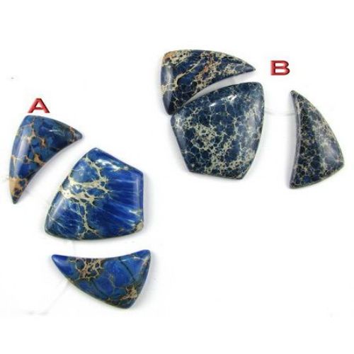 Pandantiv piatră naturală JASPICE - sedimente marine (REGALIT natural) 75x45x7 mm orificiu 1 mm set de 3 bucăți
