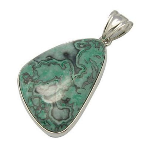 Pendant natural stone AGATE (Crazy Agate) 32x58x8 mm hole 6x12 mm