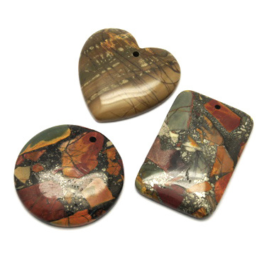 Pandantive din piatră Semiprețioase Piatra naturală TURCHOISE NATURAL ASSORTE Forme 30 ~ 49x39 ~ 47x5 ~ 6mm Gura 1mm