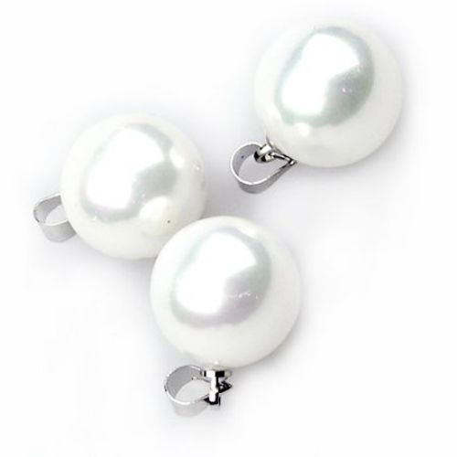 White Pearl charm 14 x 22  mm