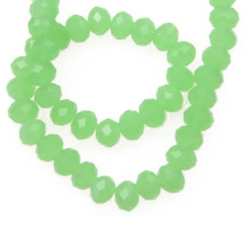 String of Glass Crystal Beads / Jade Imitation / 6x4 mm, Hole: 1 mm / Green ± 100 pieces