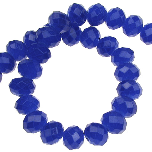 Glass Galvanized Crystals Strand for DIY Jewelry Designs / 8x5 mm, Hole: 1 mm / Dark Blue / JELLY Type ~ 72 pieces