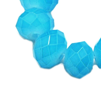 Наниз мъниста кристал 8x5 мм дупка 1 мм галванизиран ЖЕЛЕ син светъл ~72 броя