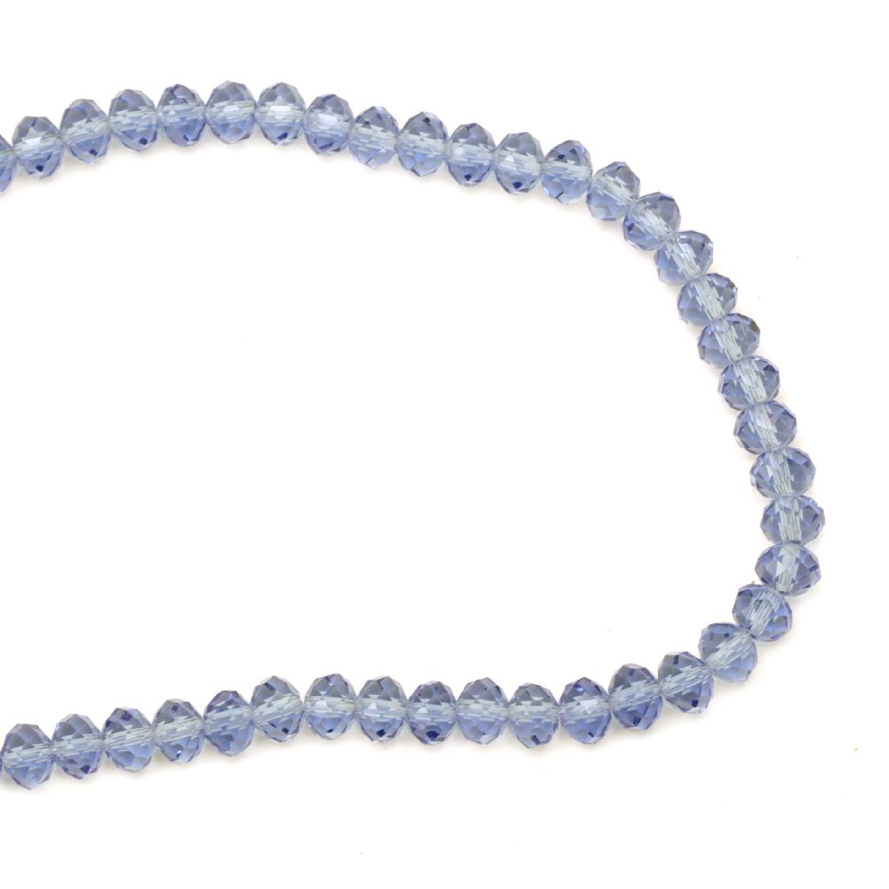 Strand of Clear Glass Multi-walled Beads for Jewelry CRAFT / 8x6 mm, Hole: 1 mm / Pale Blue ~ 72 pieces