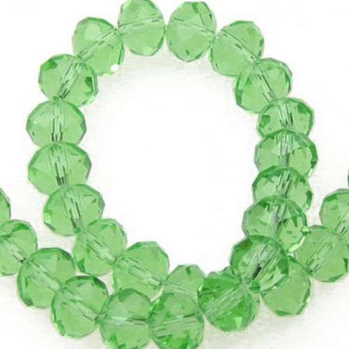 Brilliance crystal beads strand for DIY necklaces, bracelets and garment accessories 8x6 mm hole 1 mm transparent  light green~ 72 pieces