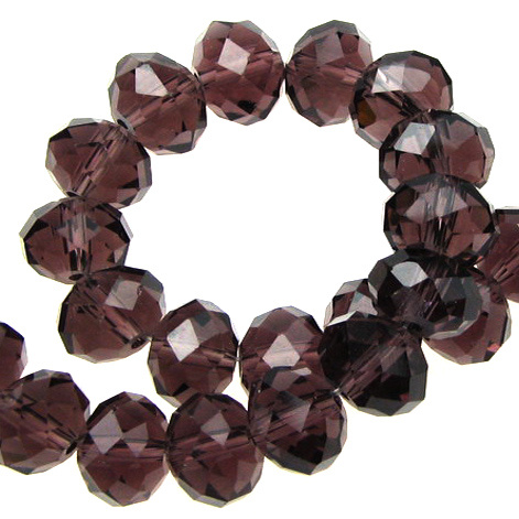 String crystal beads for DIY home decor party 10x7 mm hole 1 mm transparent garnet ~ 72 pieces