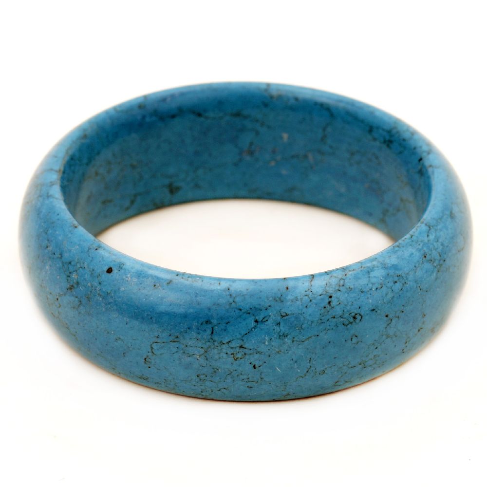 Bracelet natural stone TURKOAZ synthetic blue 67 mm