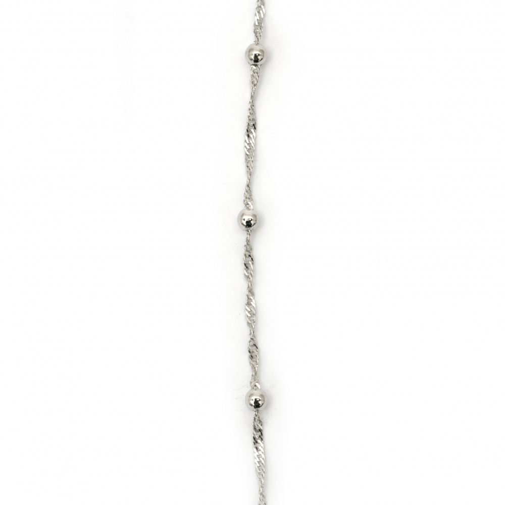 Lanț argintiu 2 mm 20-22 cm