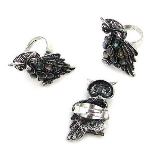 Пръстен метал седеф