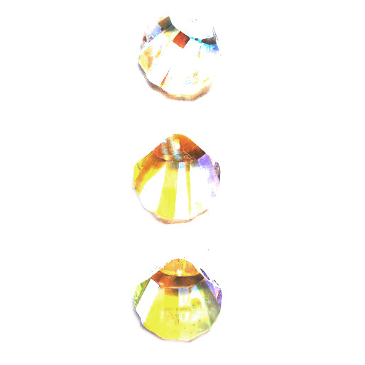 Faceted Glass Pendant / Seashell / Transparent RAINBOW