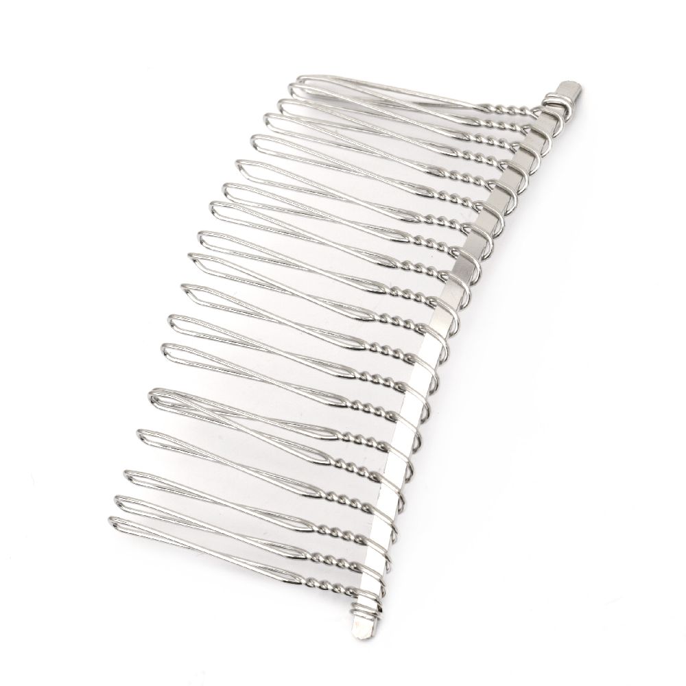 Гребен за коса 38x77 мм цвят сребро - 2 броя