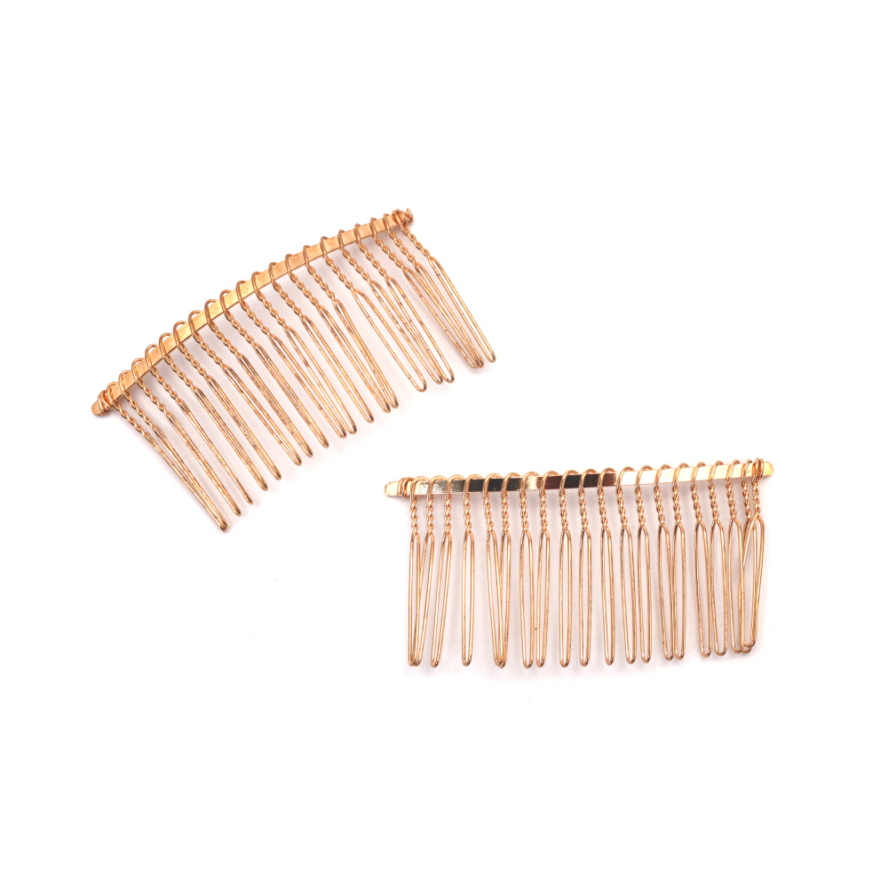 Гребен за коса 38x77 мм цвят злато - 2 броя