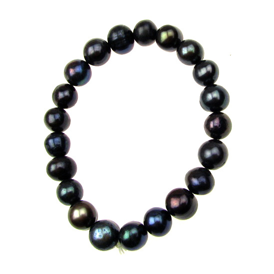 Гривна естествена перла 8~9x8~9 мм черна клас АА