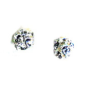 Metal Ball-shaped Bead with Crystals SHAMBALA / 8 mm