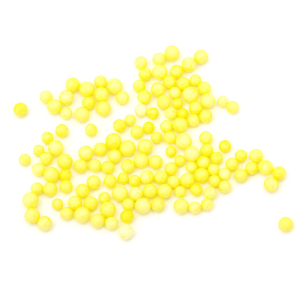 Styrofoam Round Ball 2.5-3.5 mm for decoration yellow ~ 8 grams ~ 16000 pieces, DIY Craft Decoration