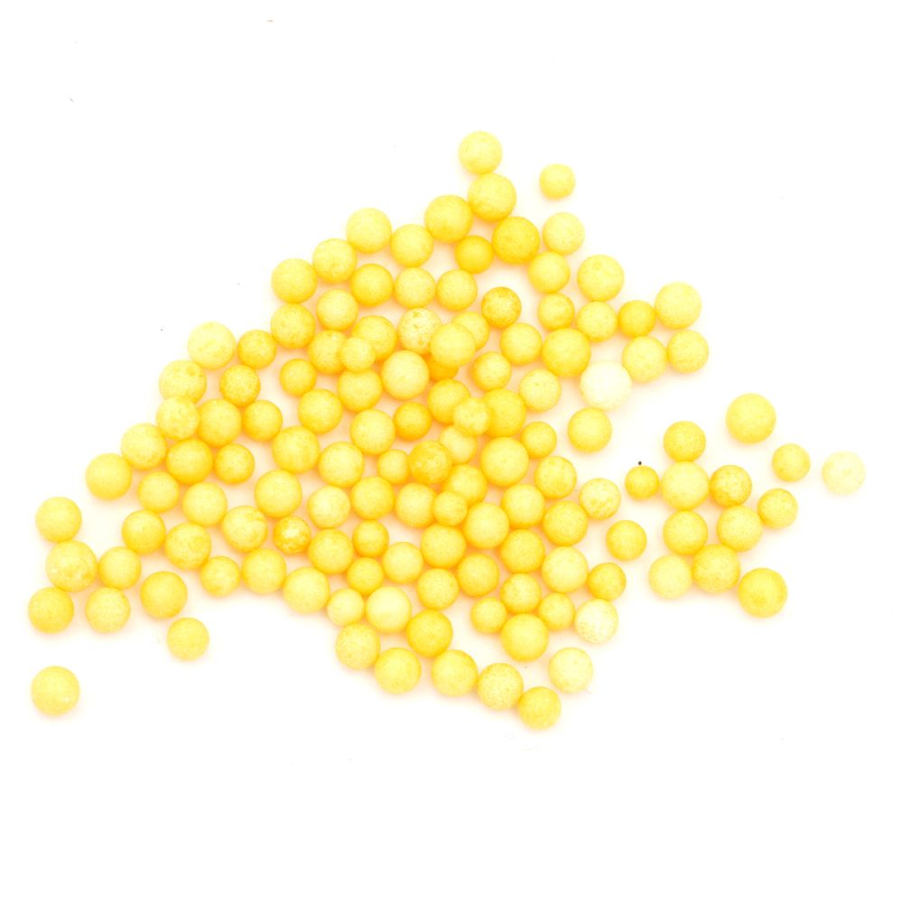 Styrofoam Round Ball, Yellow, Decoration, 2.5-3.5mm, 8 grams, 16000 pcs