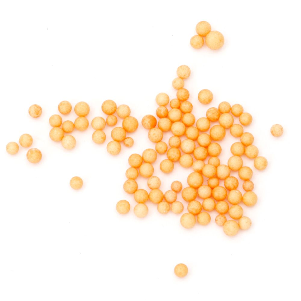 Стиропорени топчета за декорация цвят оранжев 2.5-3.5 мм ~8 грама ~16000 броя