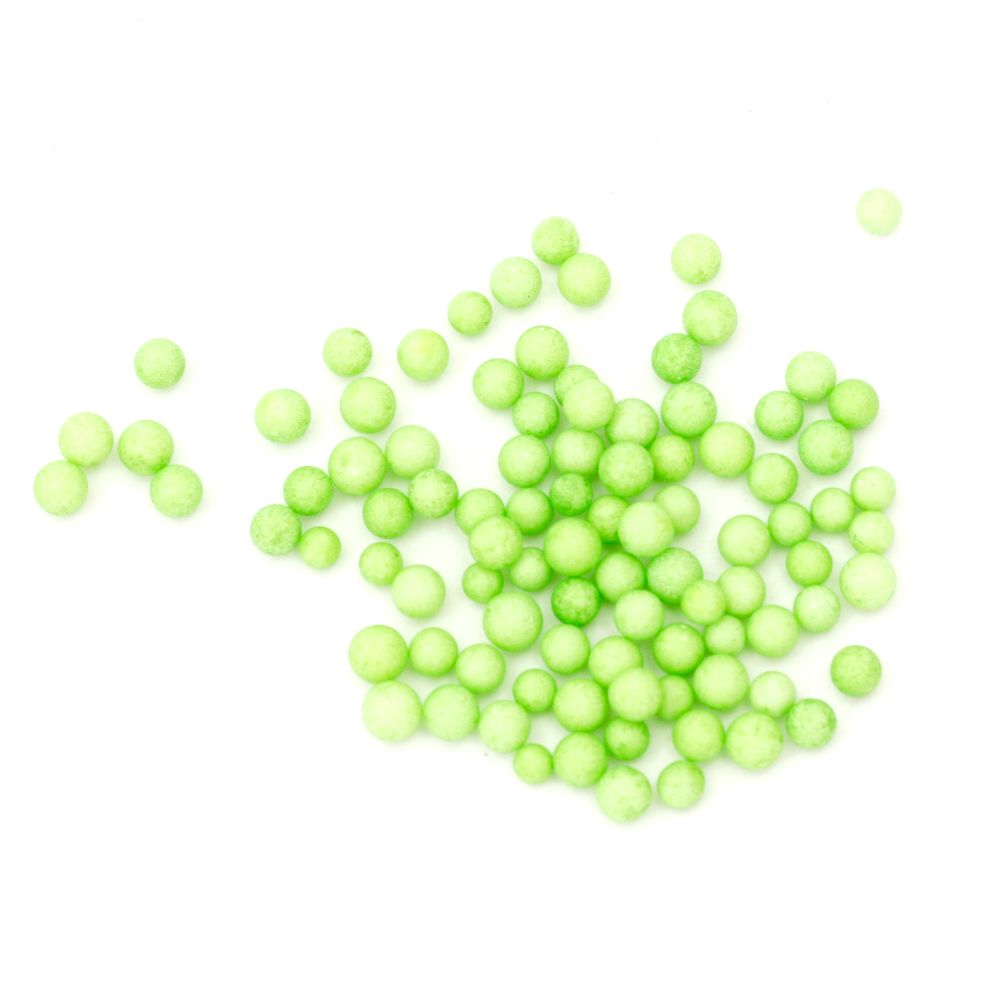 Стиропорени топчета за декорация цвят зелен 2.5-3.5 мм ~8 грама ~16000 броя