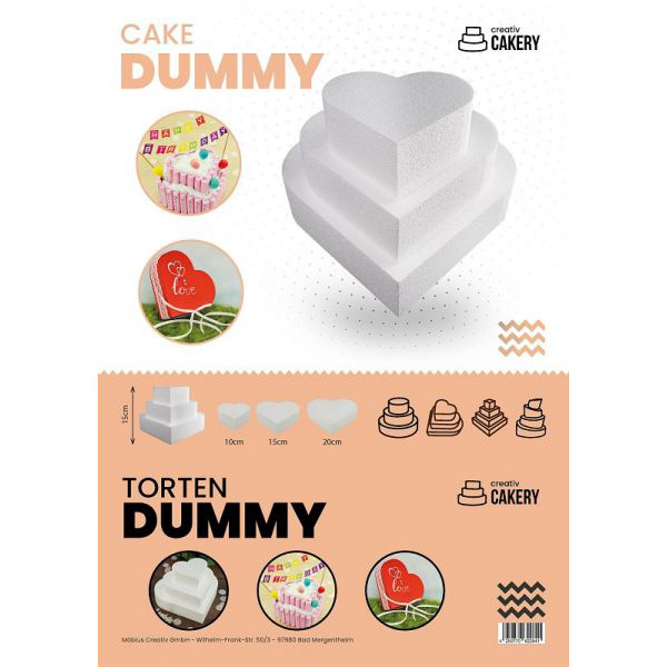 Торта от стиропор сърце 3 пласта 10x5 см 15x5 см 20x5 см