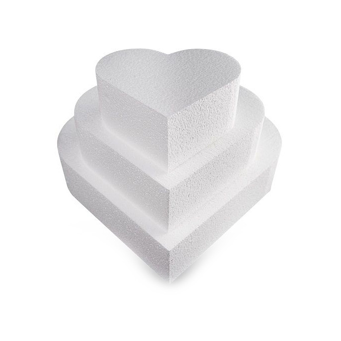 Торта от стиропор сърце 3 пласта 10x5 см 15x5 см 20x5 см